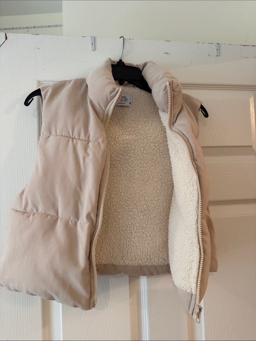 Cozy Sherpa-Lined Vest in Light Beige